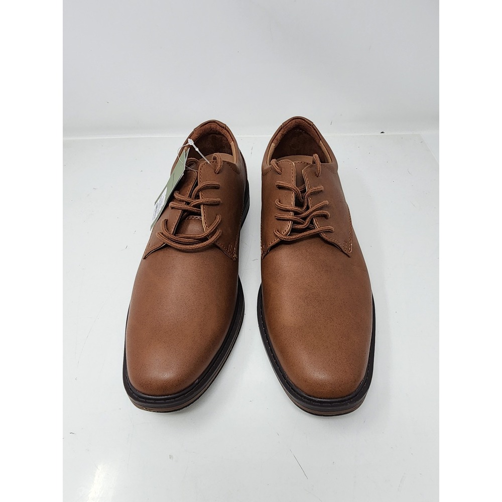 Goodfellow‎ & Co Mens Leo Plain Toe Derby Dress Shoes Brown Faux Leather Size 9